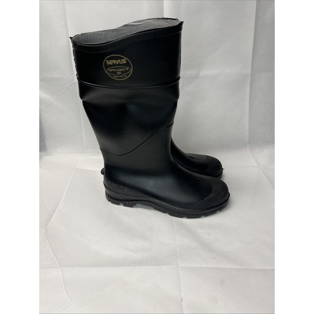 SERVUS Men's Size 9 Rubber Work Boots Black